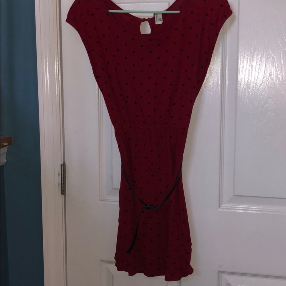 Red polka dot dress